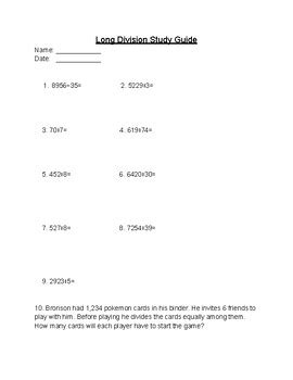 Image result for Division Study Guide