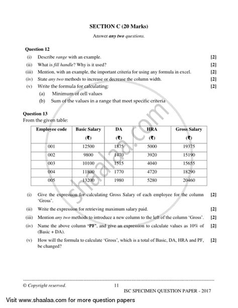 Accounts 2016-2017 (Science) ISC Class 12 Set 1 question paper with PDF ...