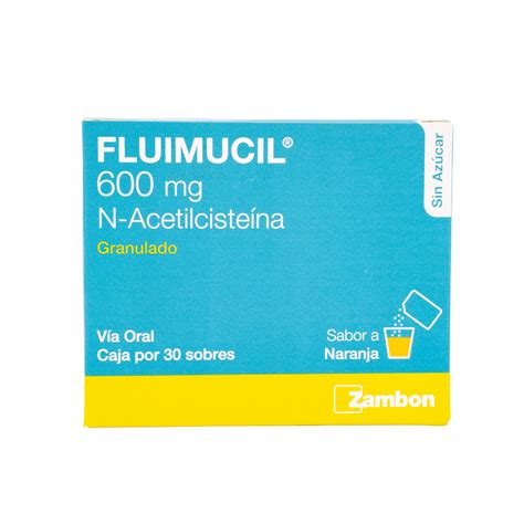 Fluimucil Acetilcisteina 600 Mg Caja X 30 Sobres Granulado Zambon