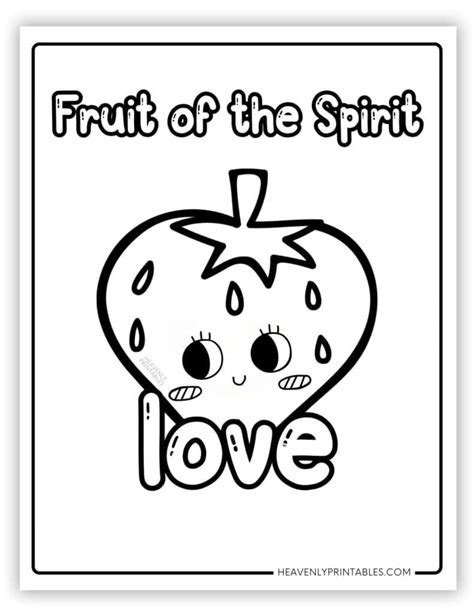 Fruit Of The Spirit Coloring Page Printable Pdf Free