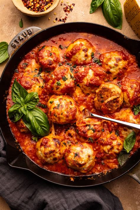 Chicken Parmesan Meatballs with Zucchini