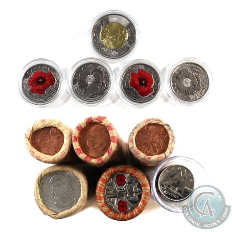 Estate Lot of Miscellaneous Canada Rolls & singles: 3x 2010 1-cent ...