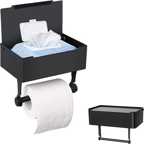 Buy Toilet Paper Holder with Shelf, Stainless Steel Wall Mount Toilet ...