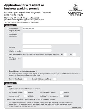 Kingsand Cawsand Residents Parking Kcz1 Form - Fill and Sign Printable ...