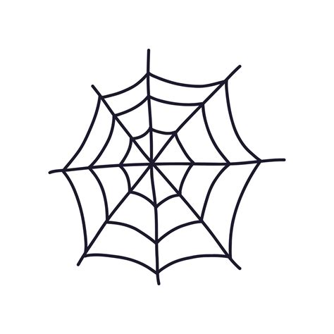 Spider web hand drawn cartoon flat vector illustration isolated on ...