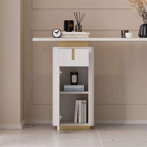 Modern Sintered Stone Top Console Table With Storage Entryway Table ...