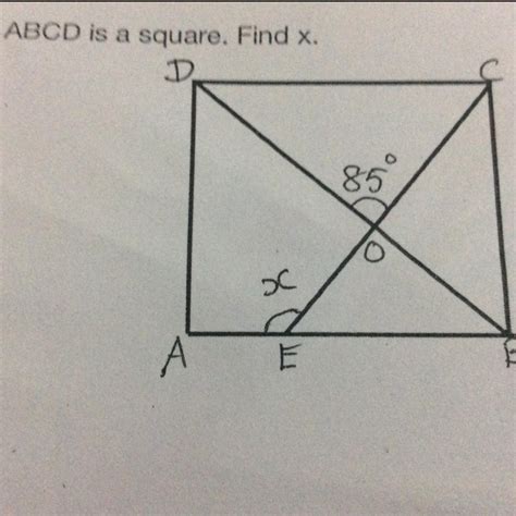ABCD is a square. Find x. - Brainly.in