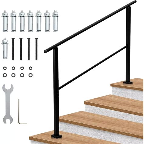 Metal Hand Rails for Outdoor Steps, Stair Rails for Seniors-Height ...