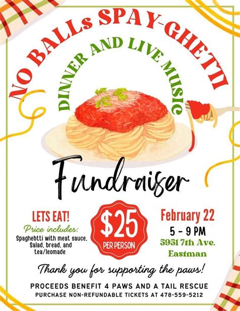 No Balls SPAY-Ghetti Dinner and Music, 5951 7th Ave, Eastman, GA 31023 ...