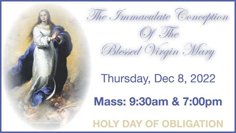 The Solemnity of the Immaculate Conception of the Blessed Virgin Mary ...
