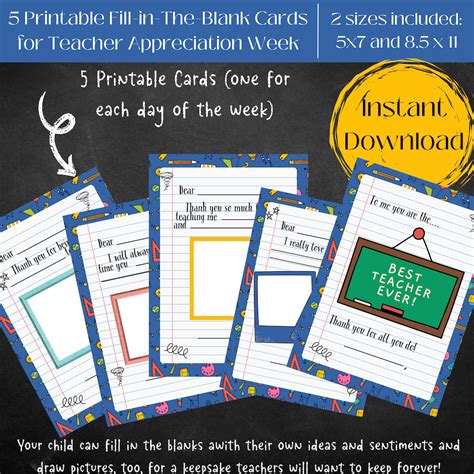 Teacher Appreciation Week Cards, Classroom Teacher Thank You Note From Student, Teacher Thank ...