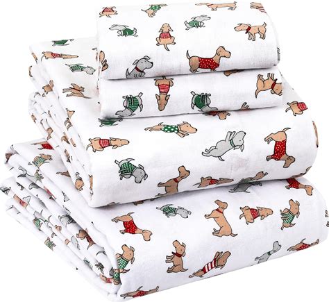 Amazon.com: Sleepdown 100% Cotton Flannel Sheets Full - Soft ...