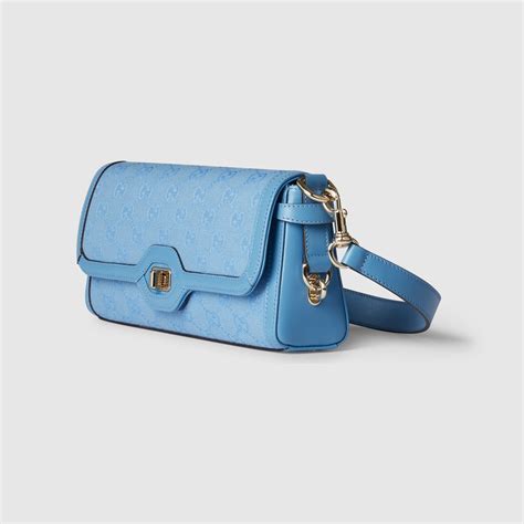 Gucci Luce small shoulder bag in light blue GG canvas | GUCCI® US