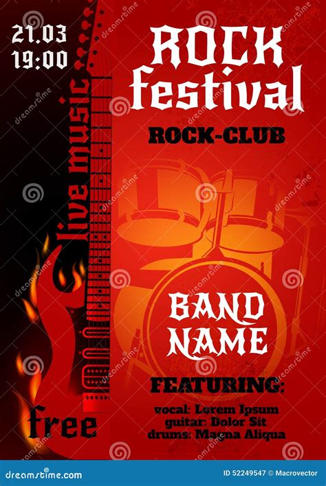 Rock Concert Poster stock vector. Illustration of equipment - 52249547