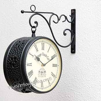 Vintage Clock Handcrafted Metal Jali Design Double Side Roman Numbers ...