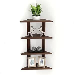 Wudville Bluewud Braine Engineered Wood Wall Mount Corner Shelf ...