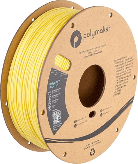 Polymaker PLA PRO Filament 1.75mm, Tough & High Rigidity Light Yellow ...