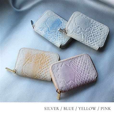 生産終了【mu】本革 Rファスナー コンパクト財布 蛇 パイソン 白蛇 【NISHIKI】[mu-75046]