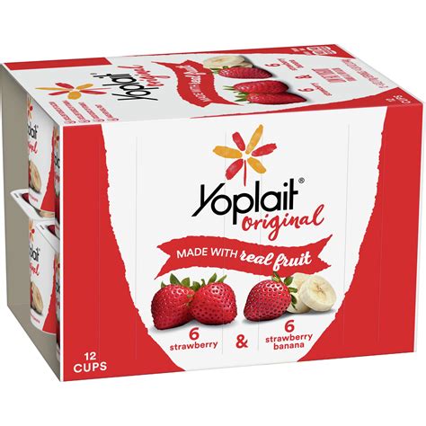 Buy Yoplait Original Low Fat Strawberry & Strawberry Banana Yogurt Cups ...