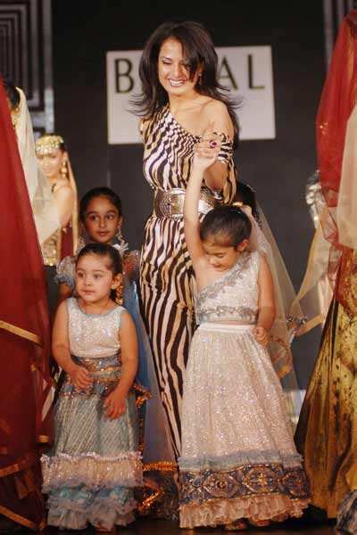 Ritu Beri with kids during Bridal Asia fashion show 2009 at Hyatt Hotel ...