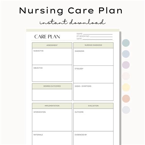 Template For Nursing Care Plan