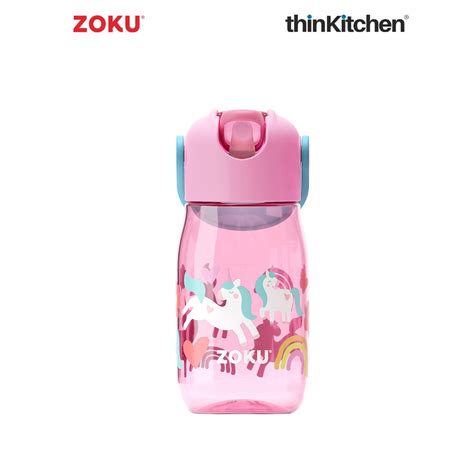 Zoku Pink Unicorn Flip Straw Bottle – thinKitchen