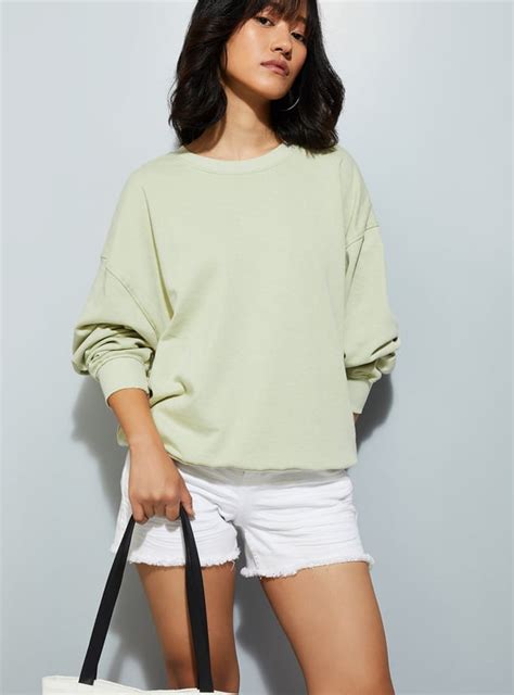 Buy URB_N Women Oversized Solid Sweatshirt Online at just Rs. 699.0 ...