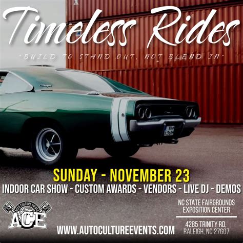 Timeless Rides Auto Show , NC State Fairgrounds - Exposition Center ...