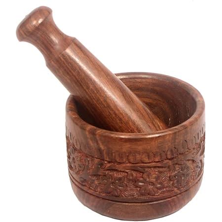 Buy All About Wood Handcrafted Wooden Kitchen Okhli/Kharal/Masher ...