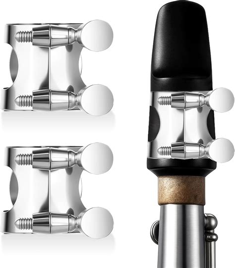 Amazon.com: 2 Pack Silver Clarinet Ligature B Flat with Adjustable ...