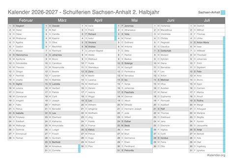 Schulferien Sachsen-Anhalt 2025-2026 - Termine und Kalender
