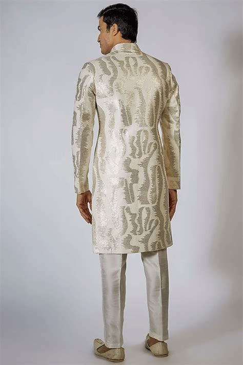 RNG Safawala Menswear - Off White Achkan Set - Elahe