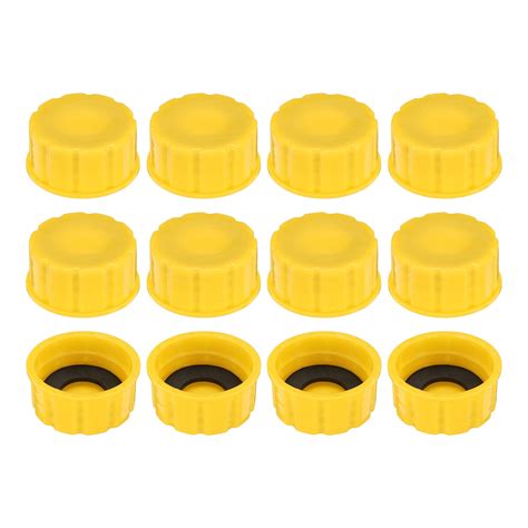 Uxcell 12pcs Gas Can Cap, Coarse Thread Gas Cap Replacement Gas Can Lid for Gasoline Gas, Yellow ...
