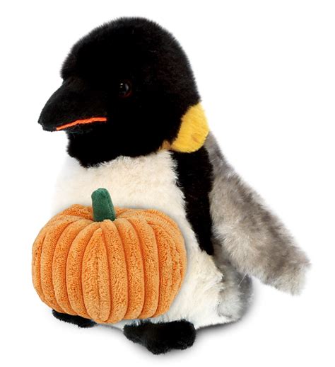 DolliBu Halloween Stuffed Animal Emperor Penguin Plush with Pumpkin ...