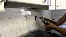 Grouting Backsplash by Grout Application On A Kitchen Backsplash Grouting Backsplash