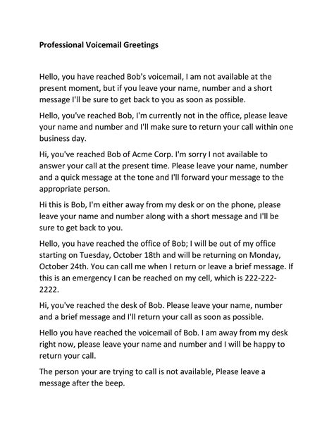 Business Phone Greeting