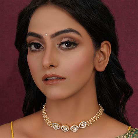 Ruby Raang Kundan & Multi Pearl Strand Neckpiece