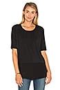 Heather Silk Round Hem Top in Black | REVOLVE
