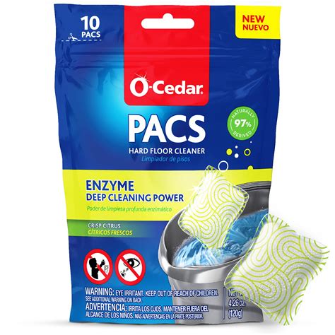 O-Cedar Hard Floor Cleaning Pacs, Crisp Citrus Scent, 10 Count ...