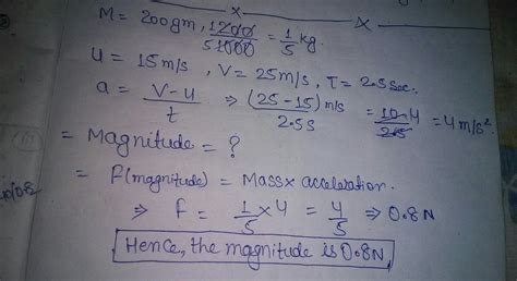 A force acting on a particle of mass 200g. The velocity of particle ...