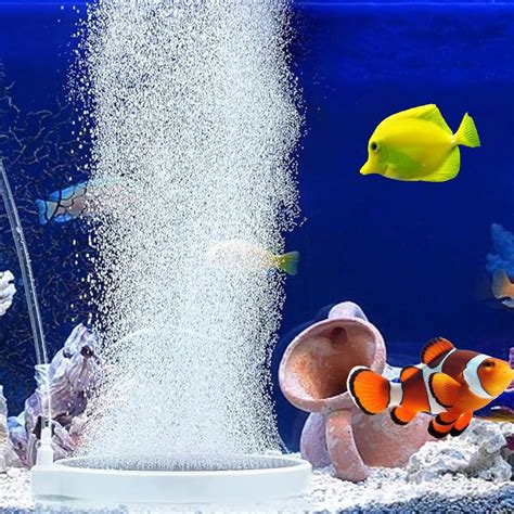 SANSEFERO® White Round Air Stone Disc Bubble Diffuser for Aquarium Fish ...