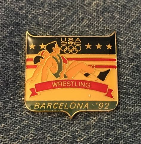Wrestling Olympic Pin ~ USA Team ~ 1992 Barcelona, Spain | Olympics ...