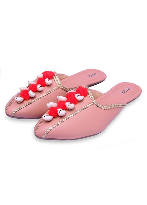 Get Shell & Pom Pom Embellished Mules at ₹ 699 | LBB Shop