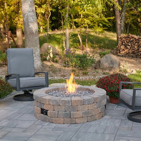 Outdoor GreatRoom Bronson Block Round Gas Fire Pit - Fire Pits & Patio ...