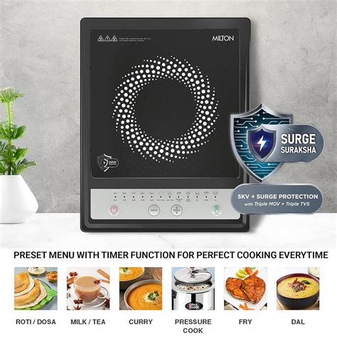 Milton Elio 14.0 1400 Watts Portable Induction Cooktop | 5KV Surge ...
