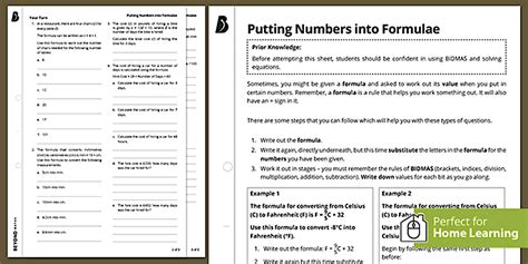 👉 Putting Numbers into Formulae - Home Learning | KS3 Maths