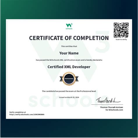 XML Certification Exam — W3Schools.com