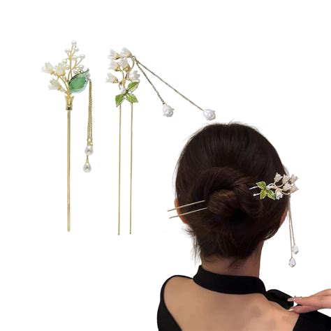 Buy ADORNISH Hair metal Sticks, Chinese Vintage Hair Pins, Retro Metal ...