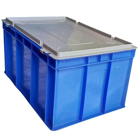 SINGHAL Plastic Crate 60x40x27 CM With Lid, Multipurpose Heavy Duty Big ...
