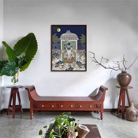 Buy Affordable Studio Artemist Shrinathji & Cows 1 - Blue Traditional ...